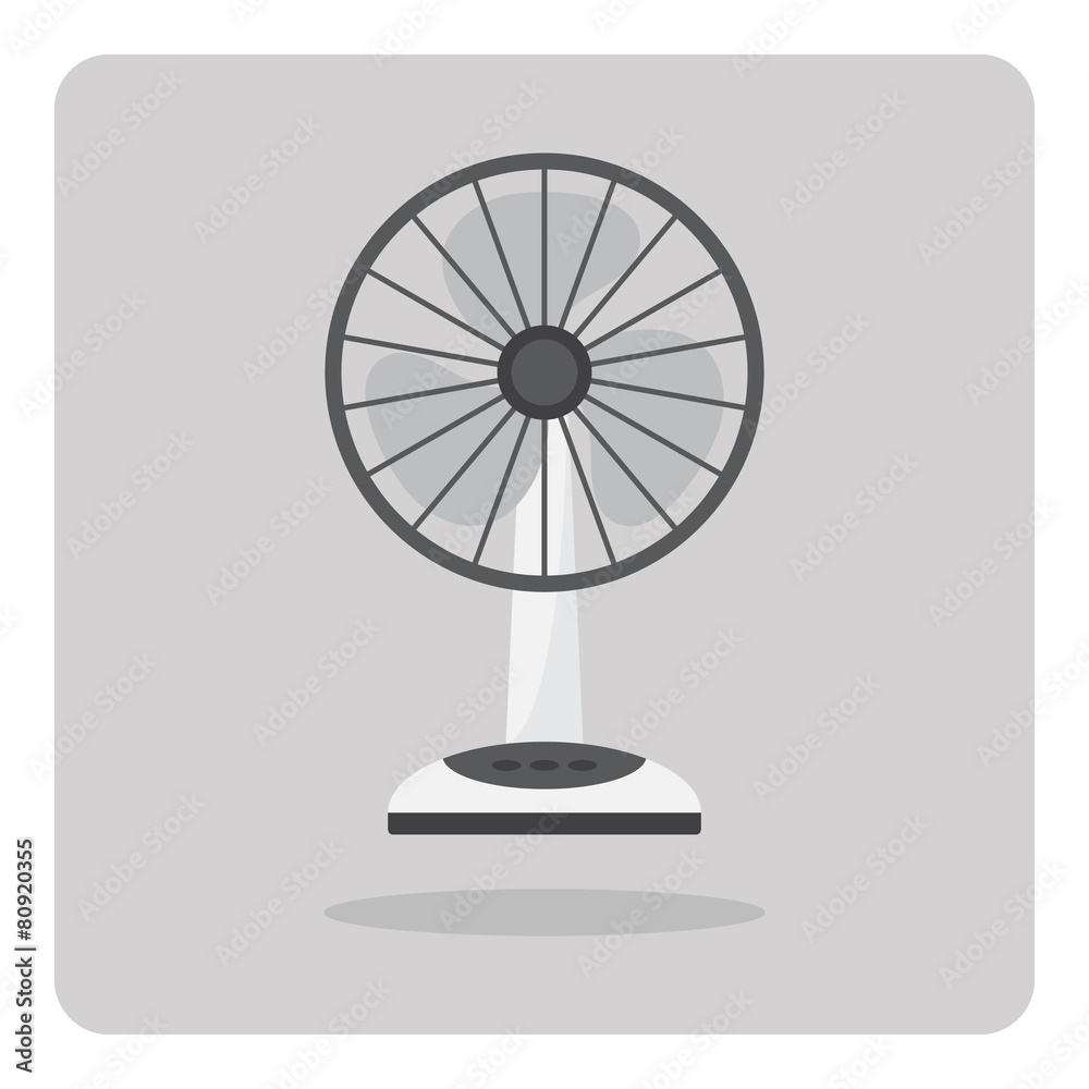 Vector of flat icon, electric fan on isolated background Vector of flat icon, electric fan on isolated background