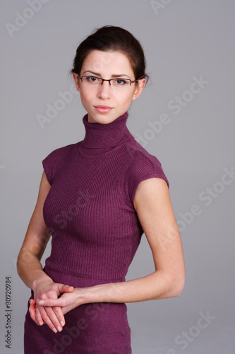 beautiful student with glasses