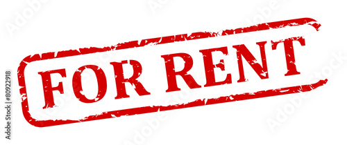 Damaged red oval stamp nápisem- for rent - vector