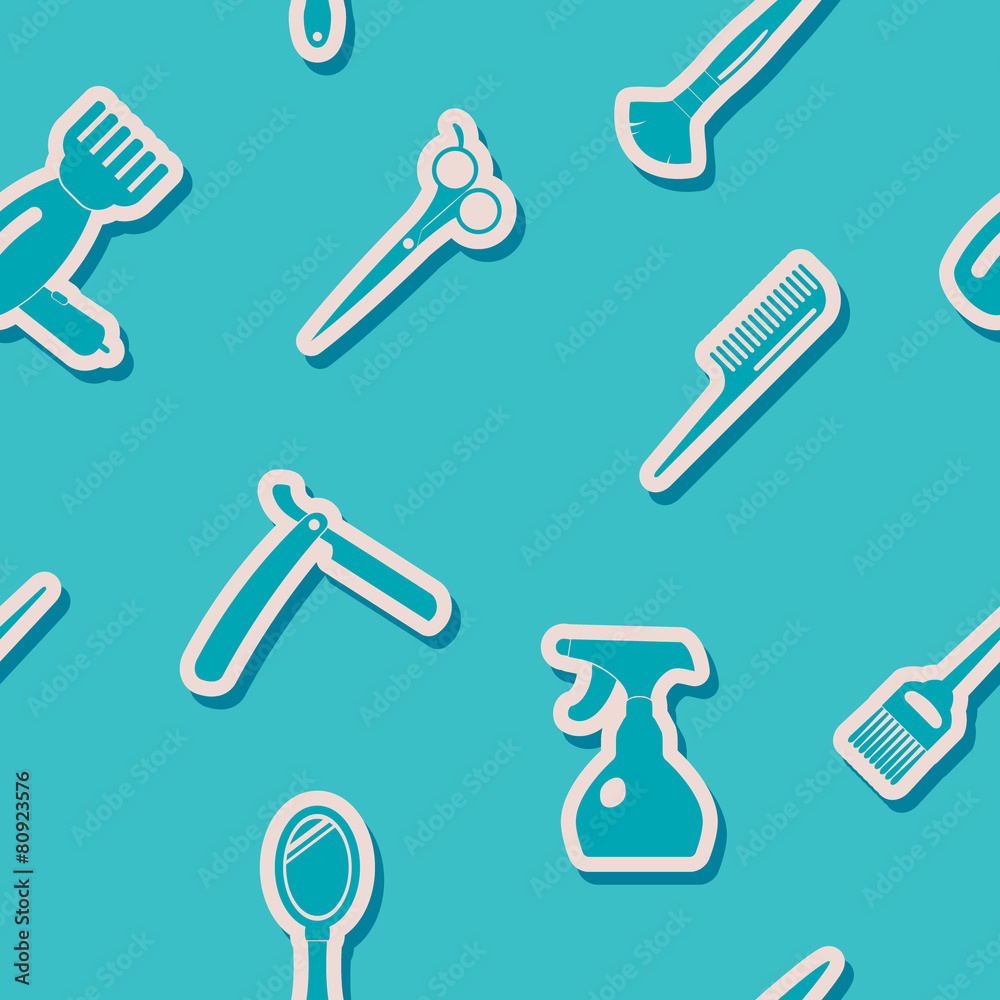Seamless background with hairdressing supplies Seamless background with hairdressing supplies