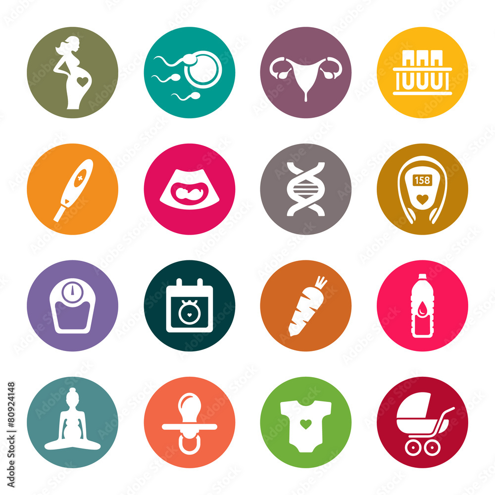 Pregnancy icon set Pregnancy icon set