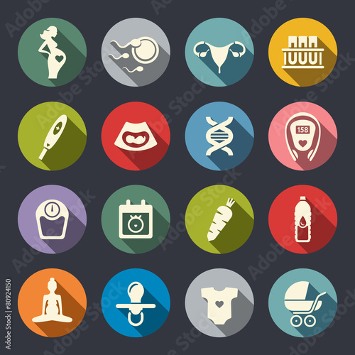 Pregnancy icon set