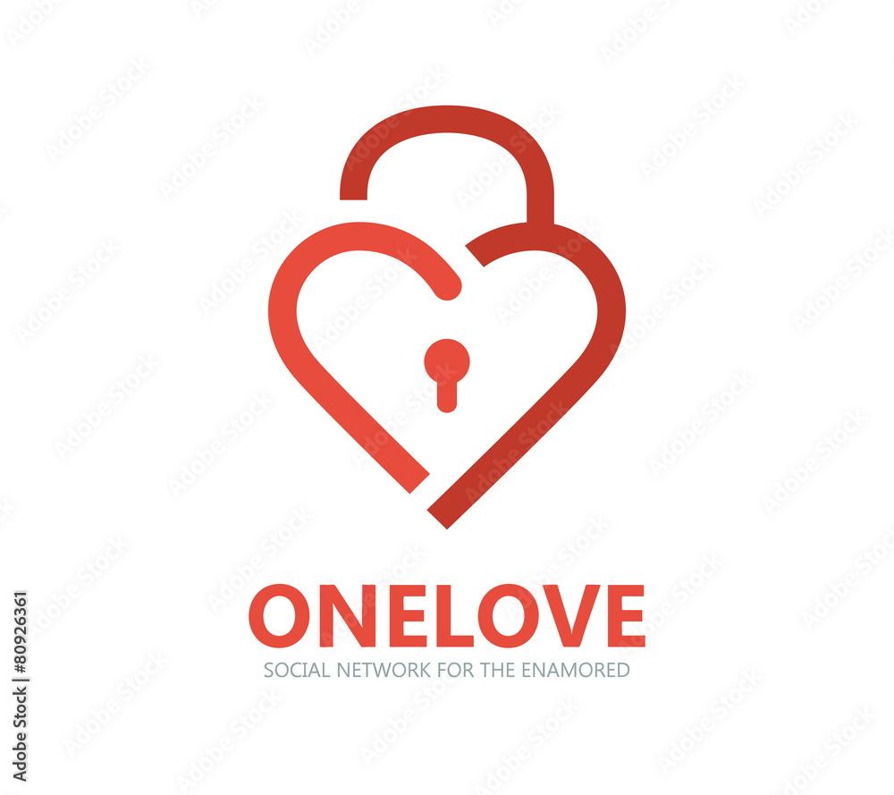 Red heart lock vector logo Red heart lock vector logo