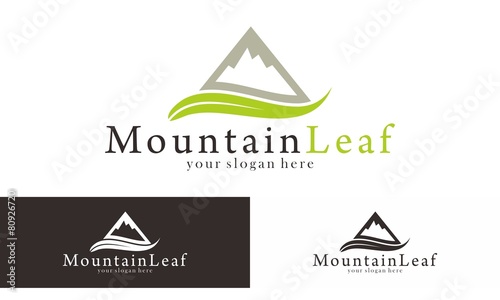 Mountain Leaf Trip  Logo Vector