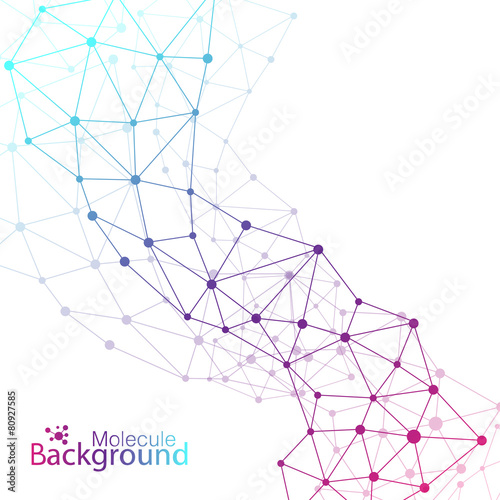 Geometric colorful background. Molecule and communication