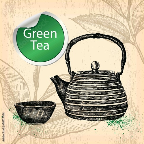 vector hand drawn tea