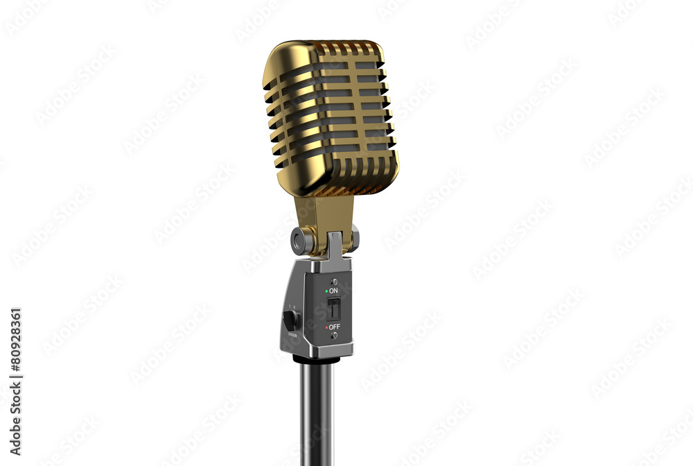 Fototapeta premium golden vintage microphone