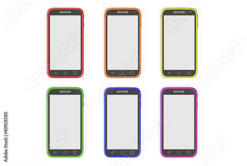 multicolored smartphones