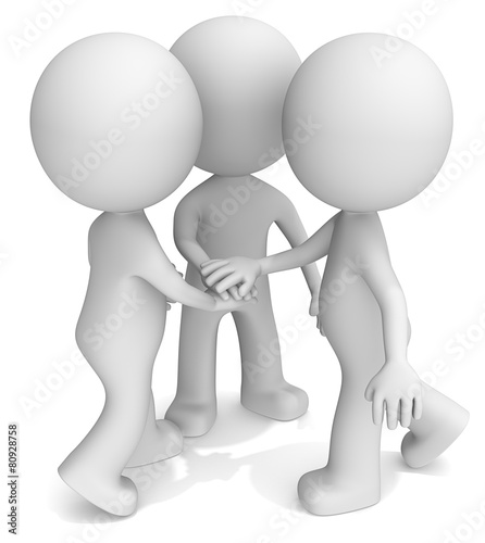 The dude 3D character X3 with Hands Lying On Each Other.