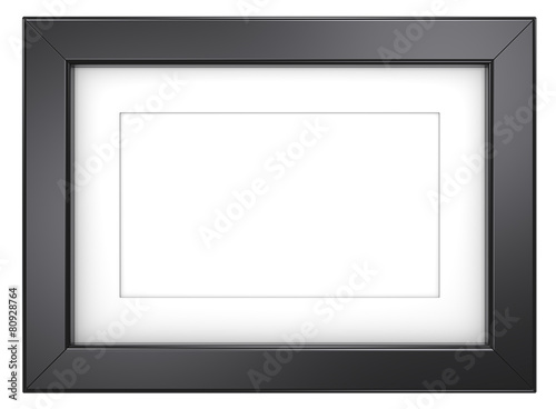 Black picture frame.Frame with Passepartout. Black,isolated.