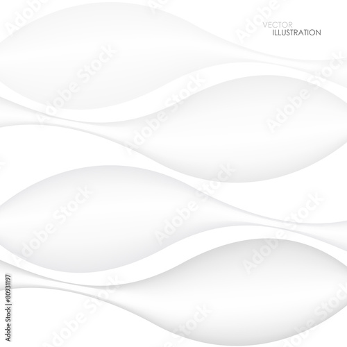 Abstract white waves - data stream concept. Vector Illustration