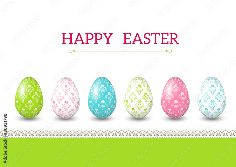 Greeting Easter card with egg.