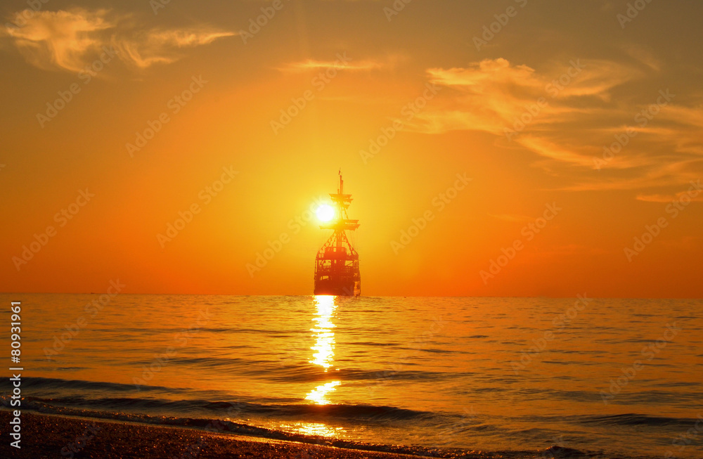 Sailboat against a beautiful sunset