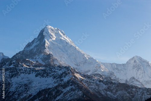 Panorama of the Himalayas in Nepal spring