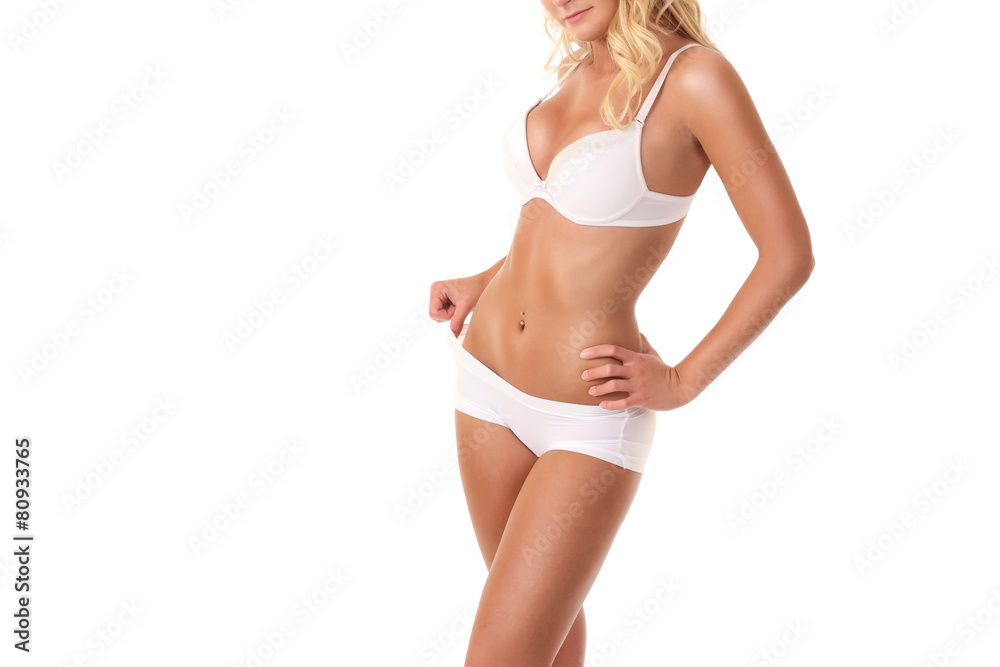 with a sexy body in white underwear with a sexy body in white underwear