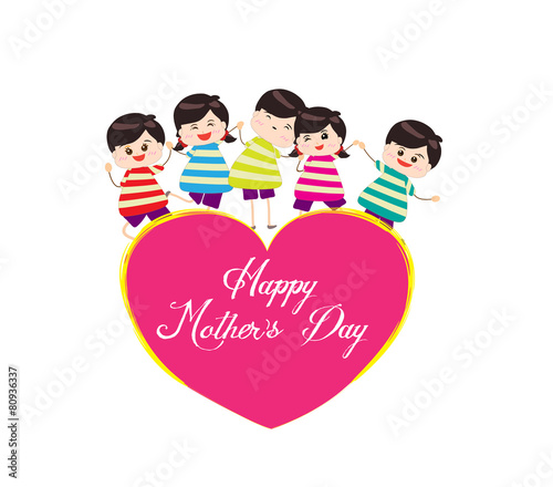 happy mother day with kids