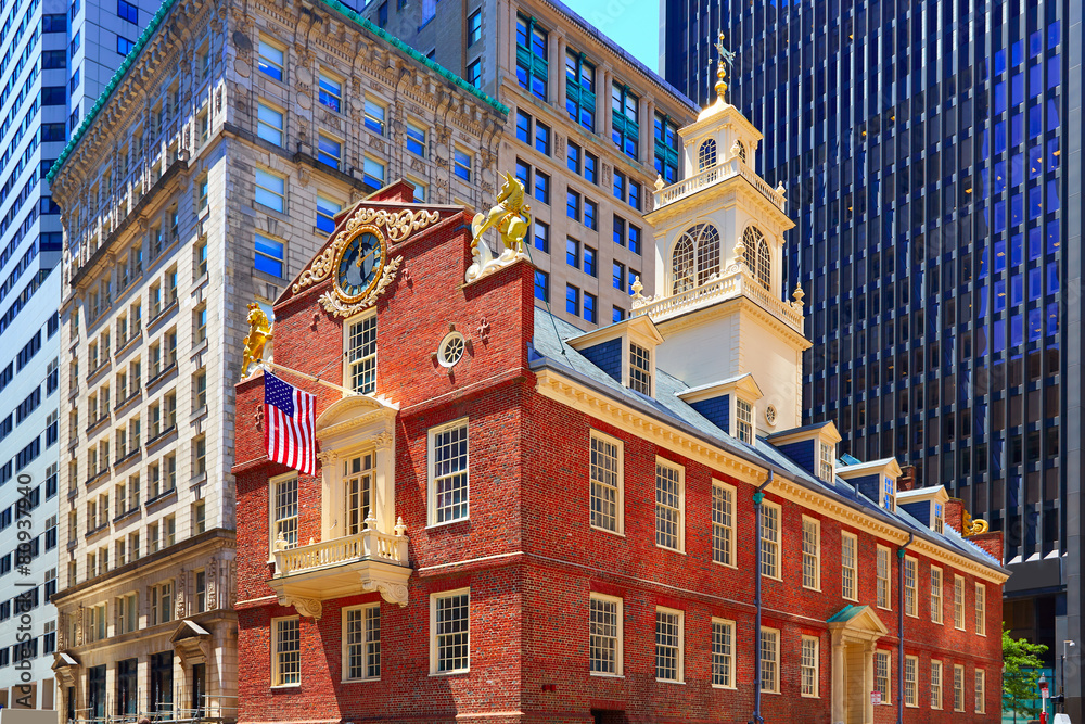 Naklejka premium Boston Old State House w Massachusetts