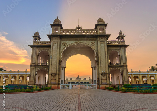 sunset at Mysore Palace, India