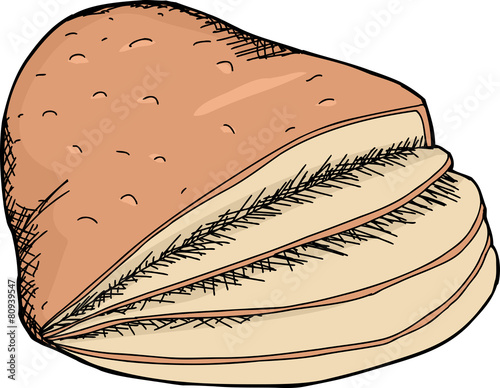Isolated Sliced Ham