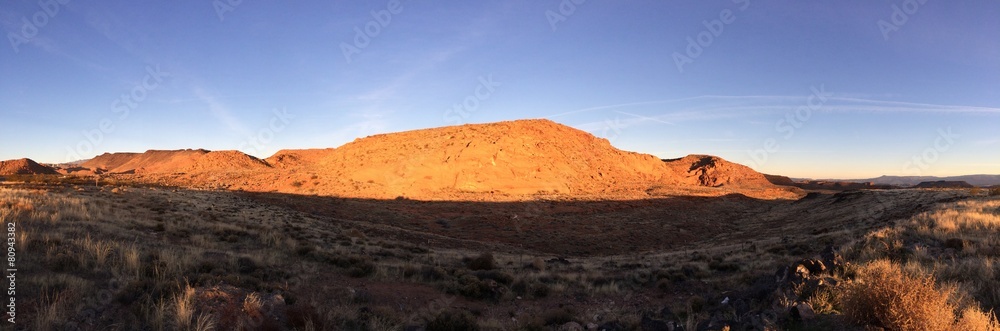 Utah mountain with evening sun