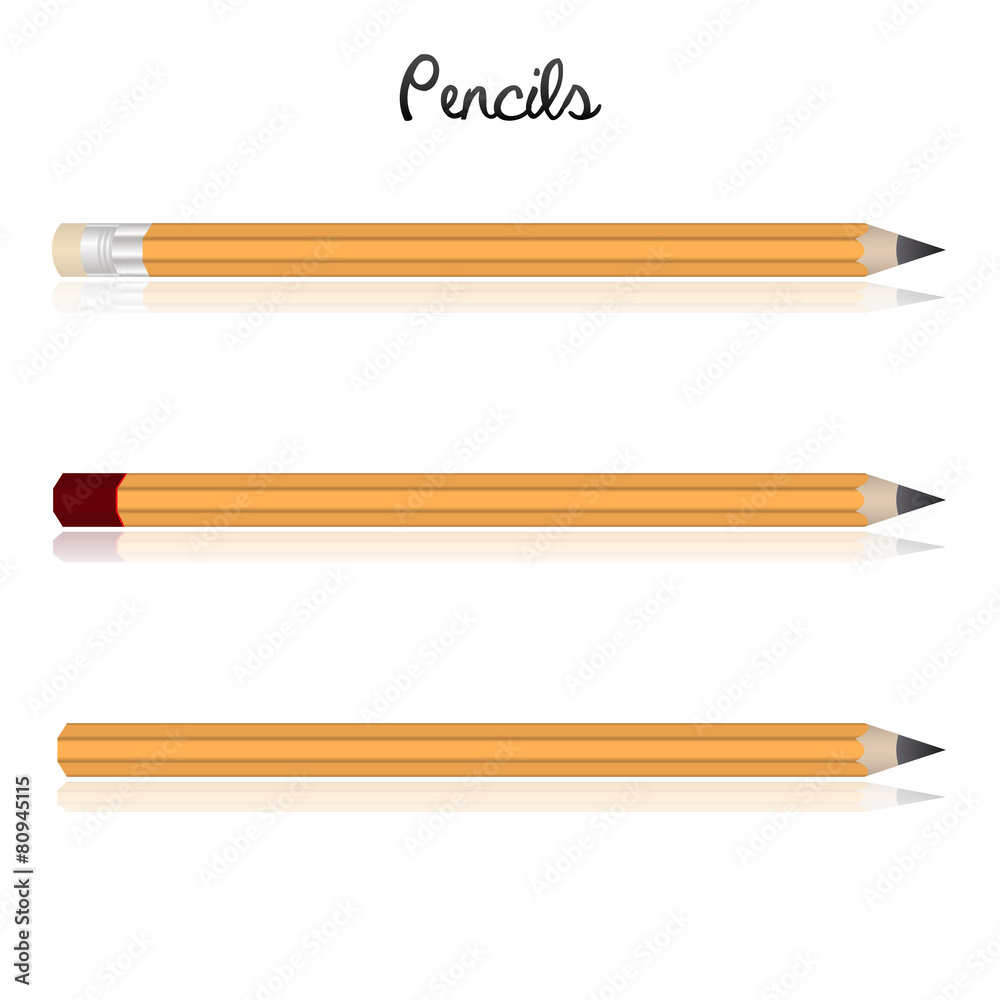 three various wooden vector pencils icons eps10 three various wooden vector pencils icons eps10