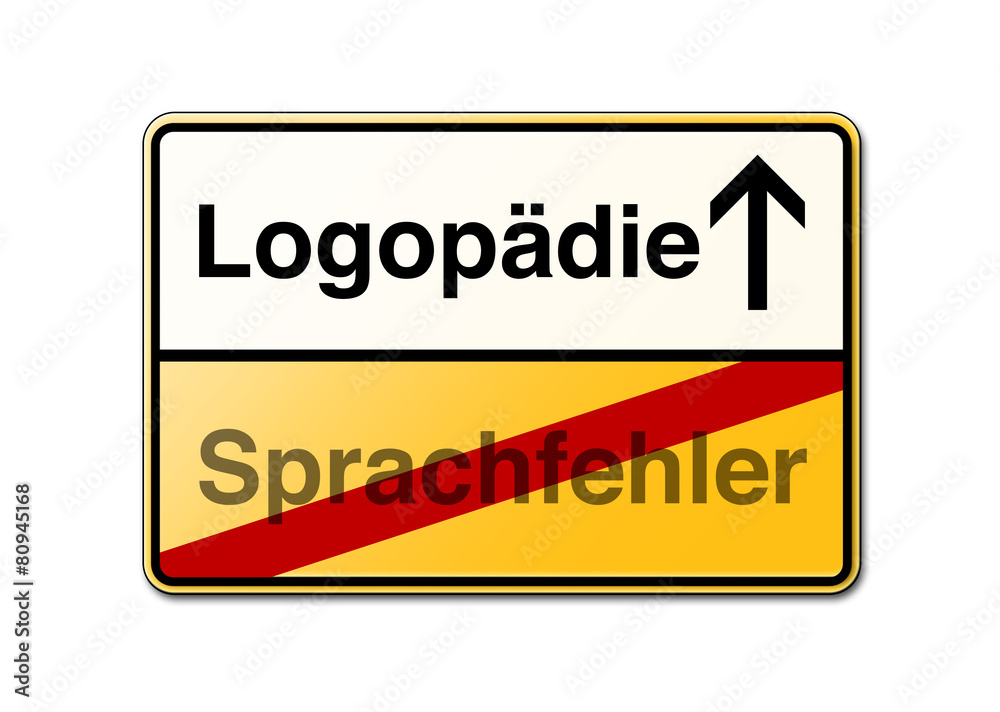Logopädie, Sprachfehler Schild Logopädie, Sprachfehler Schild