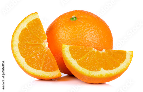 Ripe orange isolated on white background