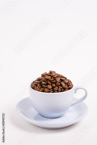 coffee bean on white paper background