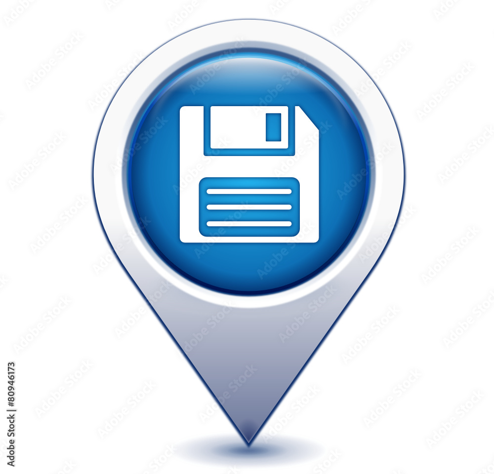 disquette sur marqueur géolocalisation bleu disquette sur marqueur géolocalisation bleu
