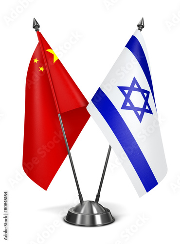 China and Israel - Miniature Flags. photo