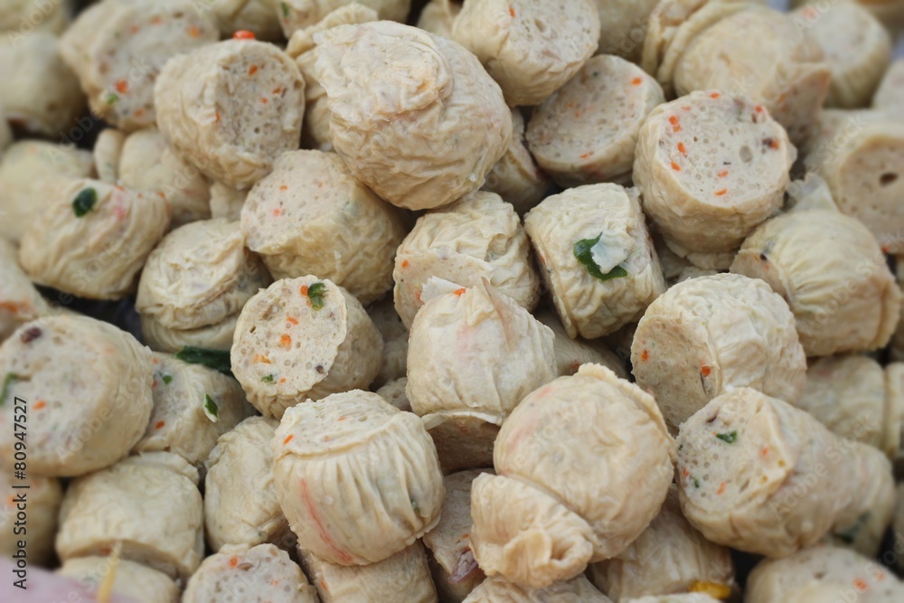 Fototapeta premium Mieszanka kulki rybnej z tofu