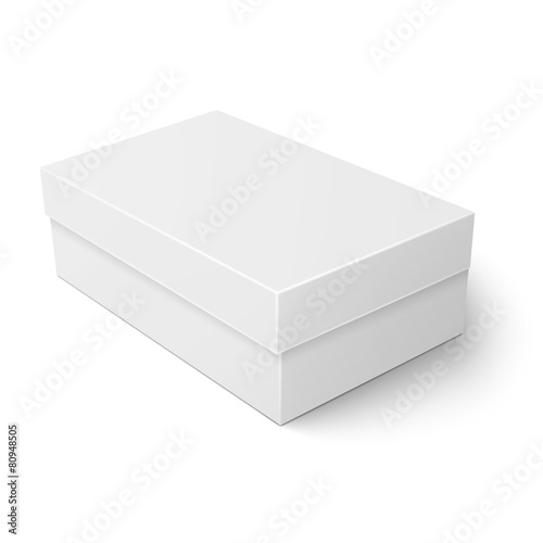 White cardboard shoebox template.
