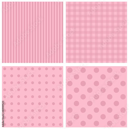 Set of pink background patterns pastel tones.