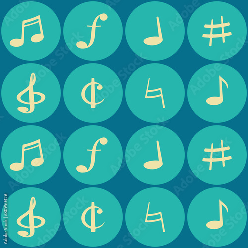 seamless background with musical symbols