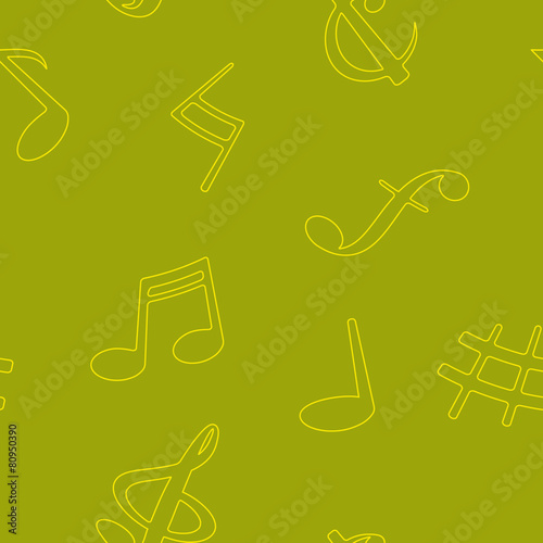 seamless background with musical symbols