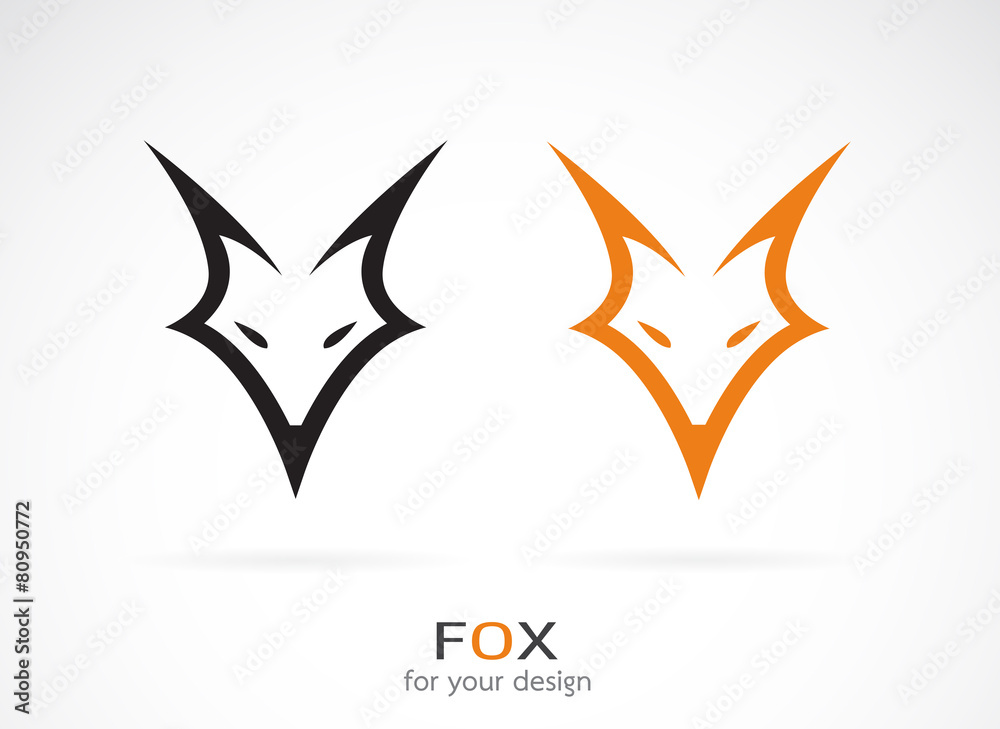 Naklejka premium Vector of fox face design on white background. Animal. Easy editable layered vector illustration.