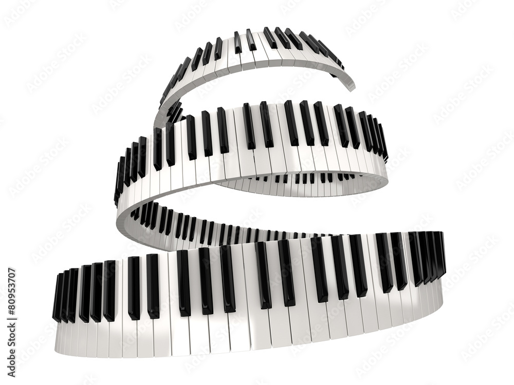 Naklejka premium Piano keys (clipping path included)