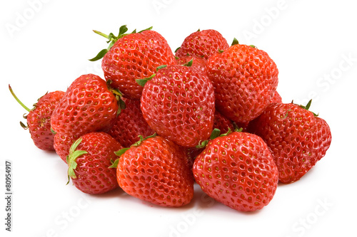 Isolated image of strawberries on white background