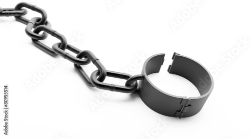 shackle open on white background photo