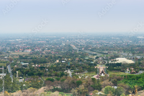Mountain top view of Chiangmai in Thailand