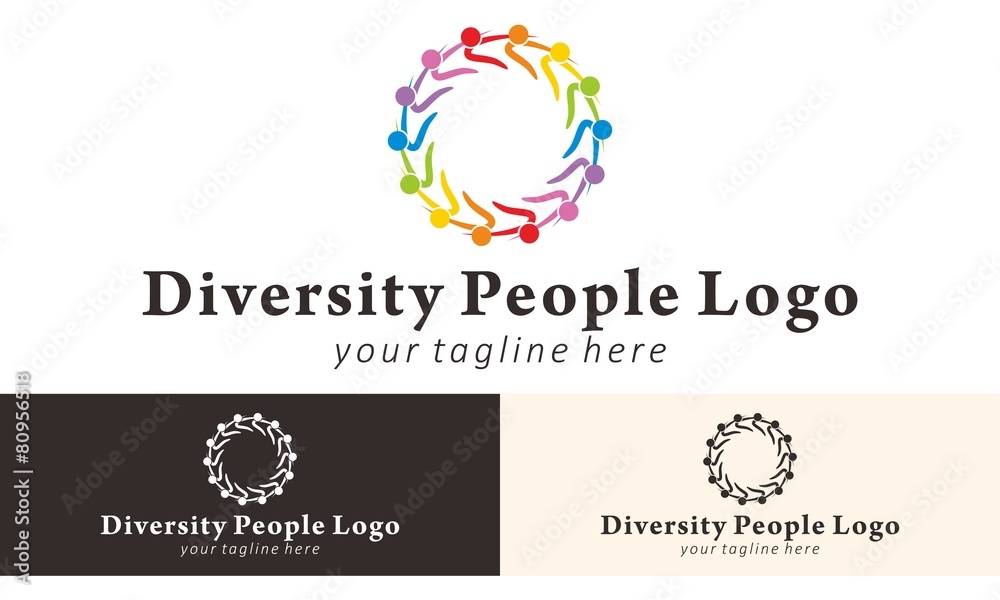 Obraz premium People Color Logo Vector Design