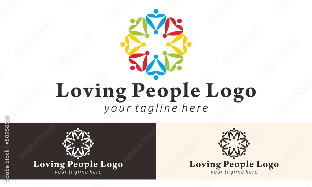 Fototapeta premium People Full Color Logo Vector Design