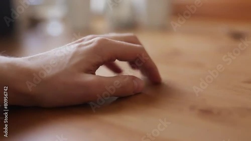 Wallpaper Mural adult man hand finger tapping closeup ProRes 4:2:2 10bit footage Torontodigital.ca