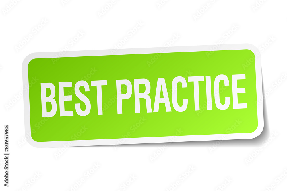 best practice green square sticker on white background best practice green square sticker on white background