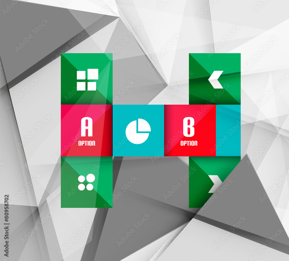 Business geometric option steps infographics Business geometric option steps infographics