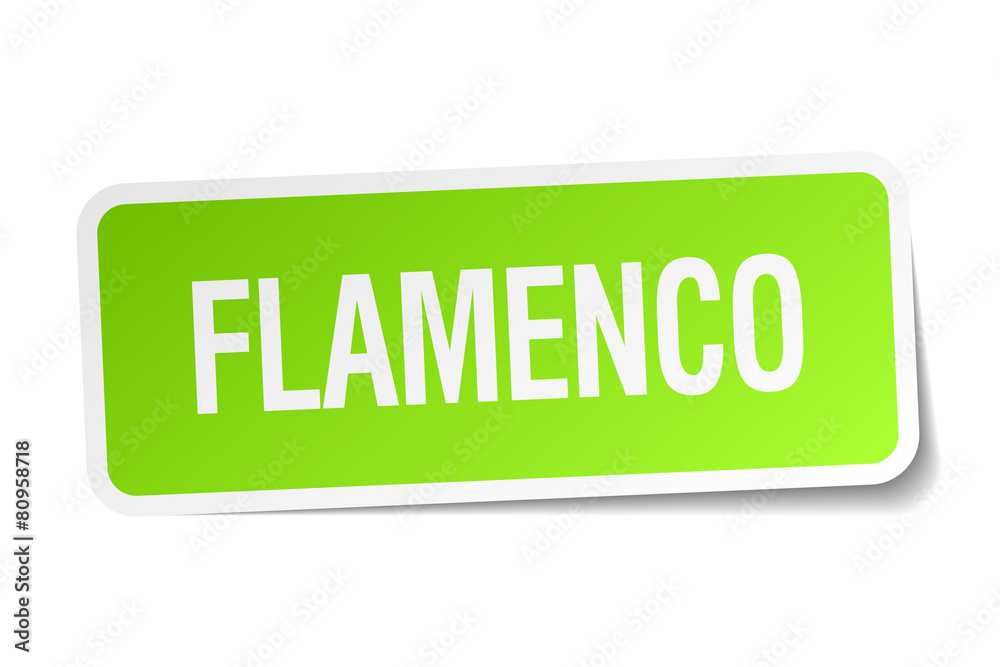 flamenco green square sticker on white background flamenco green square sticker on white background