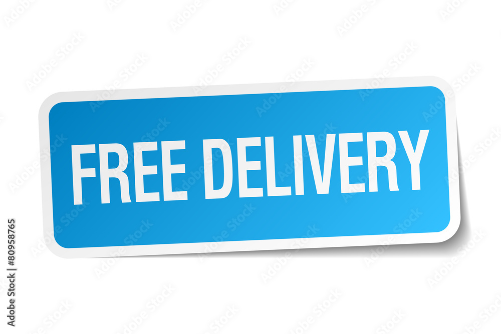 free delivery blue square sticker isolated on white free delivery blue square sticker isolated on white
