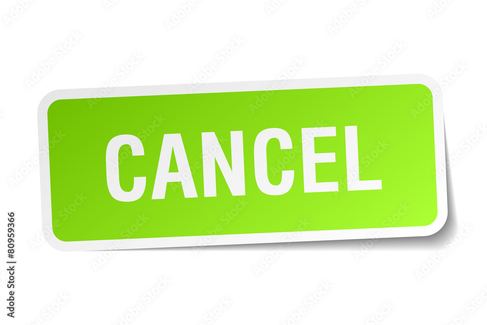 cancel green square sticker on white background cancel green square sticker on white background