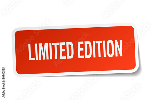 limited edition red square sticker isolated on white