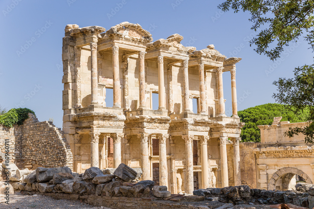 Ephesus. The facade of the Celsus Library, 114 - 135 years
